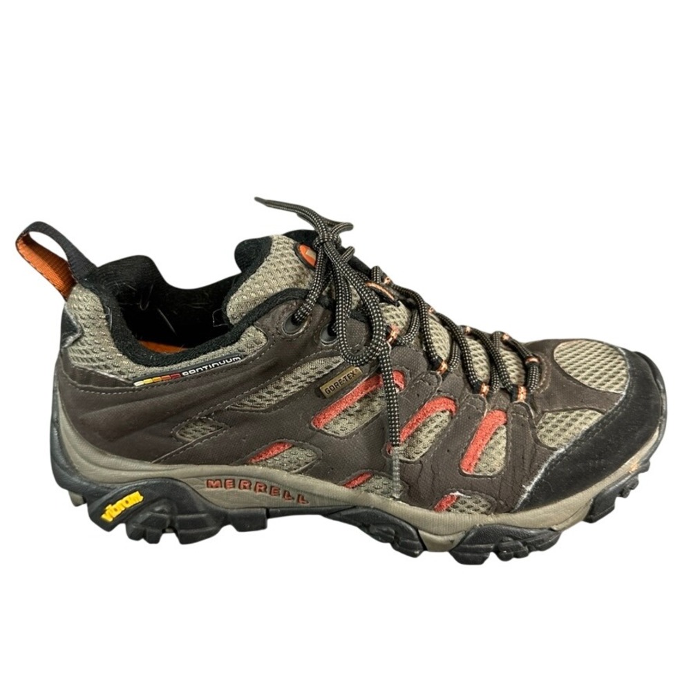 Merrell Moab Gore-Tex Hiking Shoes Brown Orange Vibram Sole Mens 8